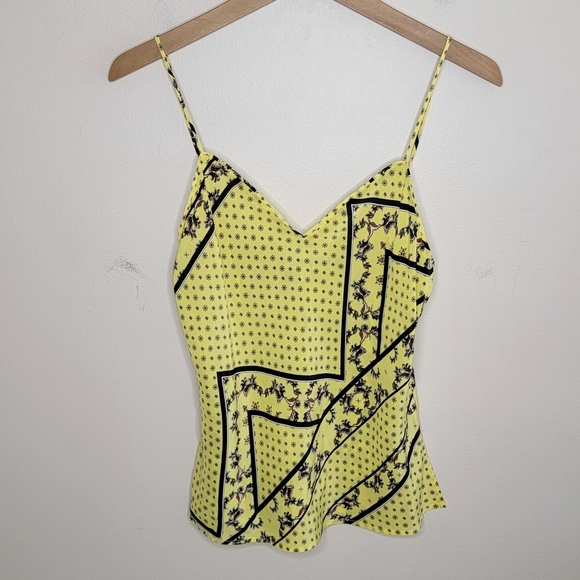Ganni | Minion Yellow Silk Blend Scarf Print Cami Top Emily in Paris Size EU 34 - Picture 1 of 11